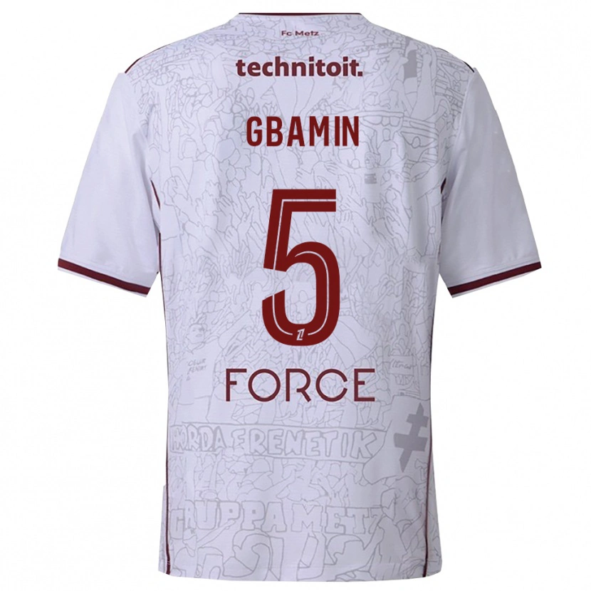 Danxen Mujer Camiseta Jean-Philippe Gbamin #5 Blanco Burdeos 2ª Equipación 2025/26 La Camisa México