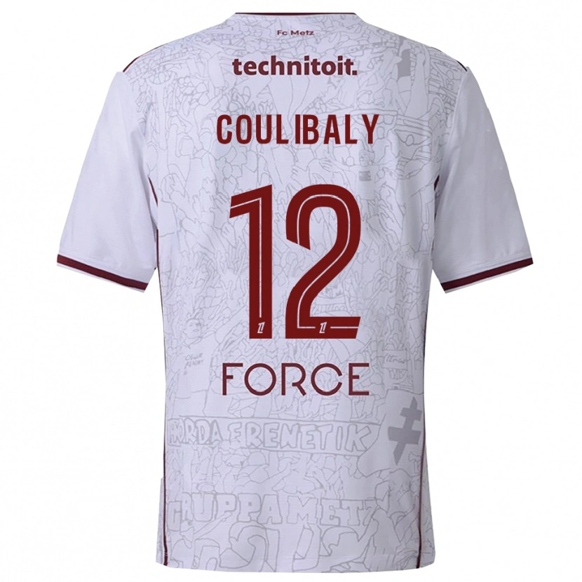 Danxen Mujer Camiseta Kady Coulibaly #12 Blanco Burdeos 2ª Equipación 2025/26 La Camisa México