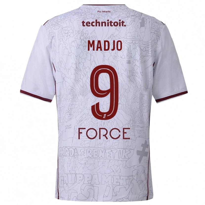 Danxen Mujer Camiseta Brian Madjo #9 Blanco Burdeos 2ª Equipación 2025/26 La Camisa México