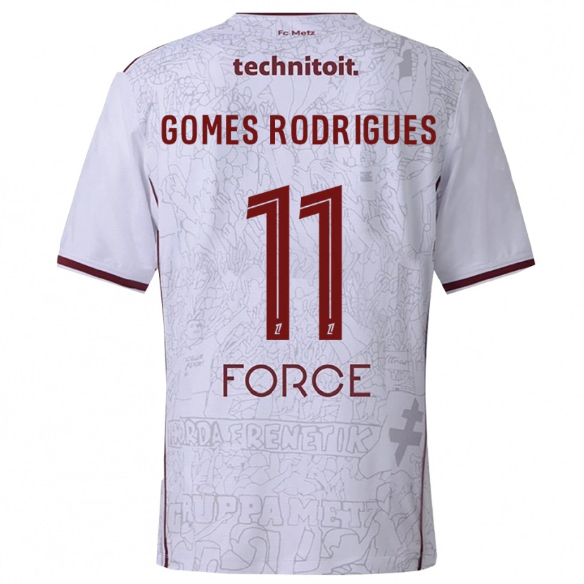 Danxen Mujer Camiseta Jess Gomes Rodrigues #11 Blanco Burdeos 2ª Equipación 2025/26 La Camisa México