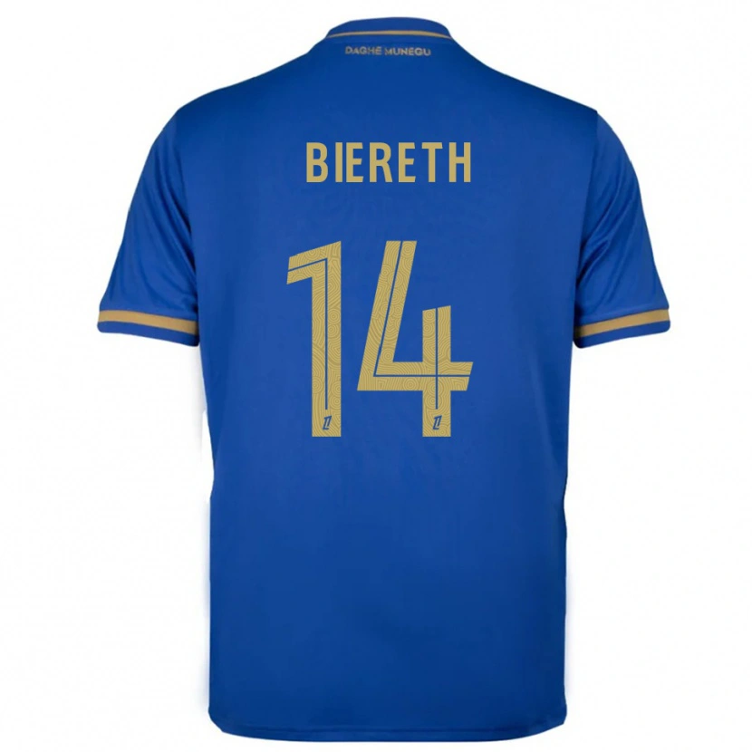 Danxen Mujer Camiseta Mika Biereth #14 Azul Oro 2ª Equipación 2025/26 La Camisa México