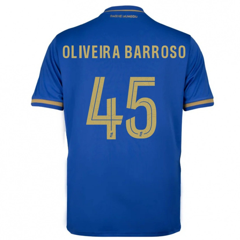 Danxen Mujer Camiseta Mickael Oliveira Barroso #45 Azul Oro 2ª Equipación 2025/26 La Camisa México