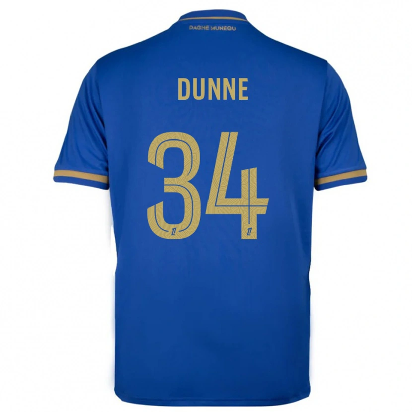 Danxen Mujer Camiseta David Dunne #34 Azul Oro 2ª Equipación 2025/26 La Camisa México