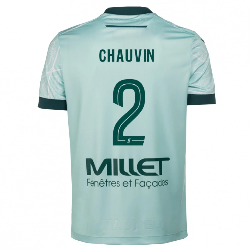Danxen Mujer Camiseta Yoann Chauvin #2 Verde Blanco 2ª Equipación 2025/26 La Camisa México