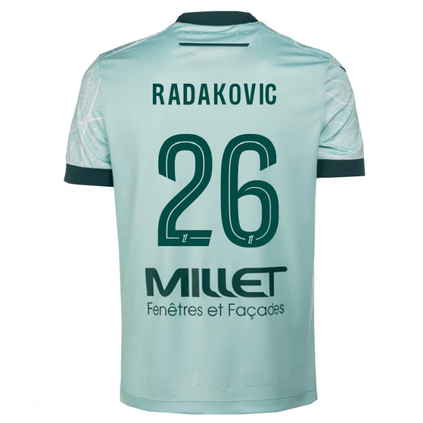 Danxen Mujer Camiseta Uros Radakovic #26 Verde Blanco 2ª Equipación 2025/26 La Camisa México