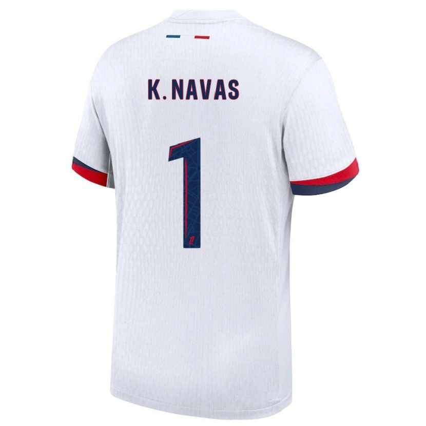 Danxen Mujer Camiseta Keylor Navas #1 Blanco Rojo 2ª Equipación 2025/26 La Camisa México