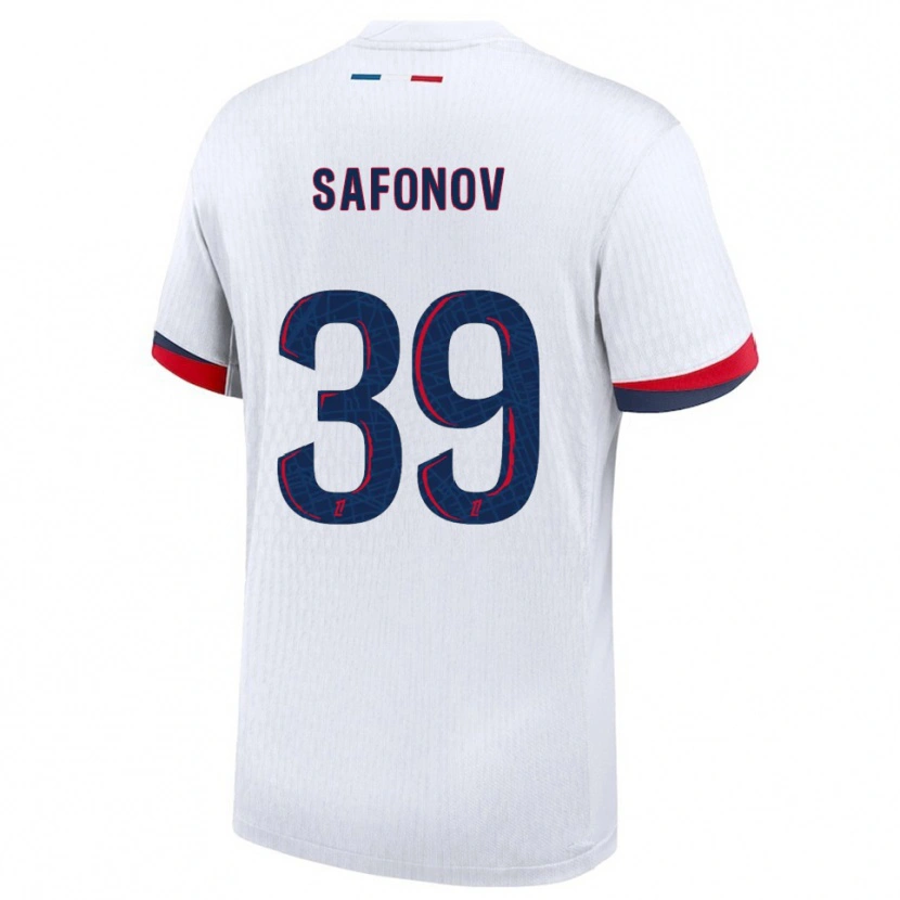 Danxen Mujer Camiseta Matvey Safonov #39 Blanco Rojo 2ª Equipación 2025/26 La Camisa México