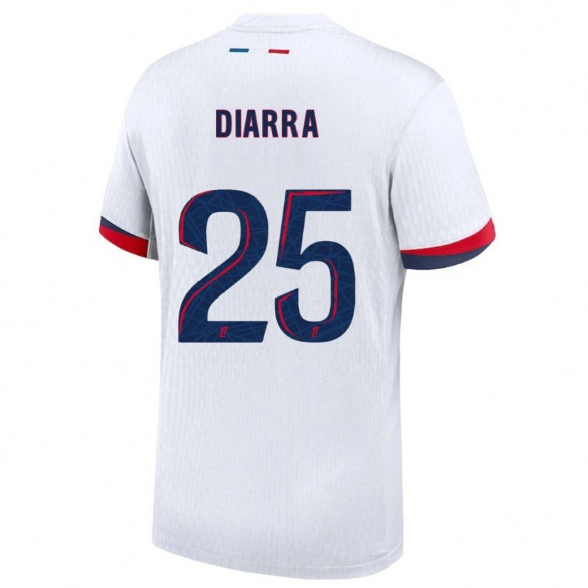 Danxen Mujer Camiseta Agueissa Diarra #25 Blanco Rojo 2ª Equipación 2025/26 La Camisa México