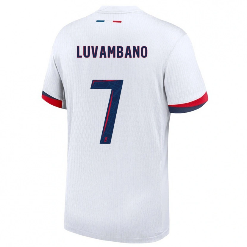Danxen Mujer Camiseta Ethan Luvambano #7 Blanco Rojo 2ª Equipación 2025/26 La Camisa México