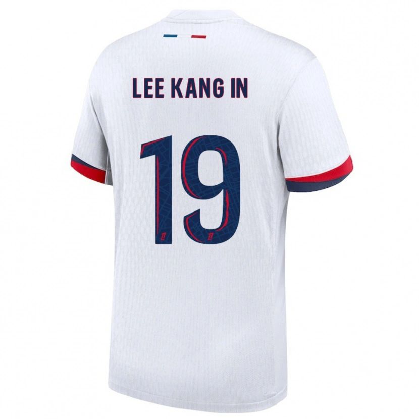 Danxen Mujer Camiseta Kang-In Lee #19 Blanco Rojo 2ª Equipación 2025/26 La Camisa México