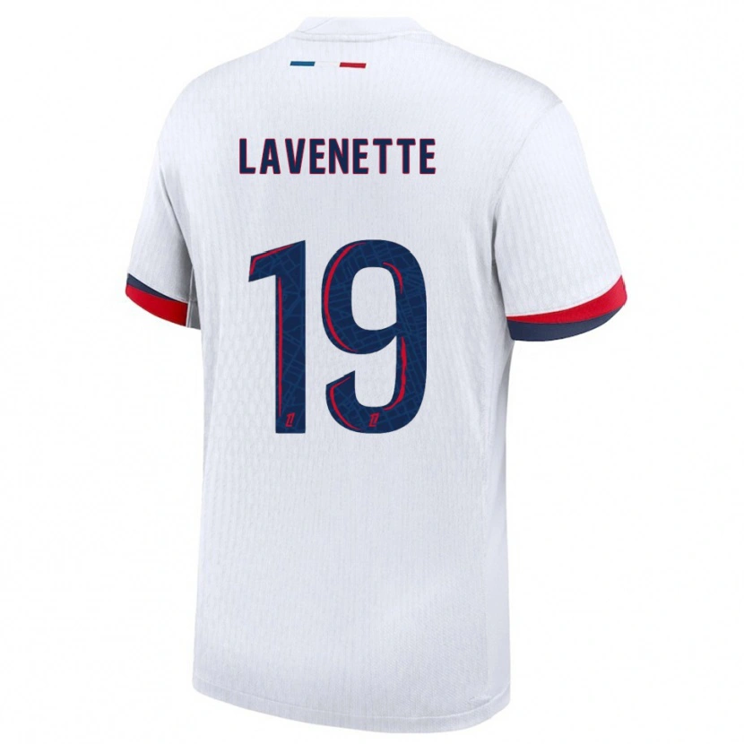Danxen Mujer Camiseta Mathias Lavenette #19 Blanco Rojo 2ª Equipación 2025/26 La Camisa México