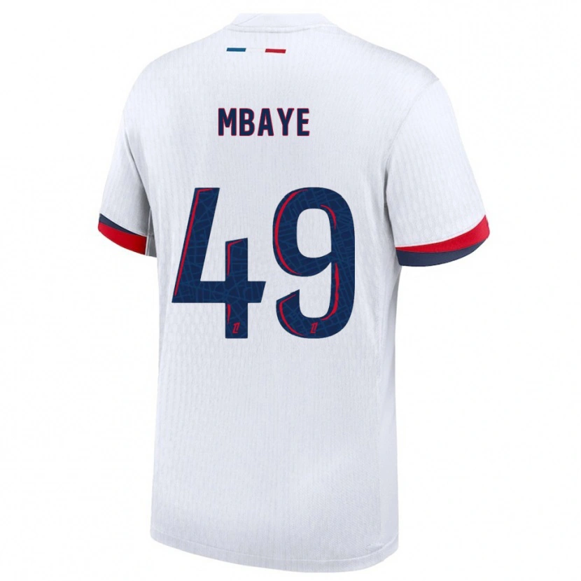 Danxen Mujer Camiseta Ibrahim Mbaye #49 Blanco Rojo 2ª Equipación 2025/26 La Camisa México