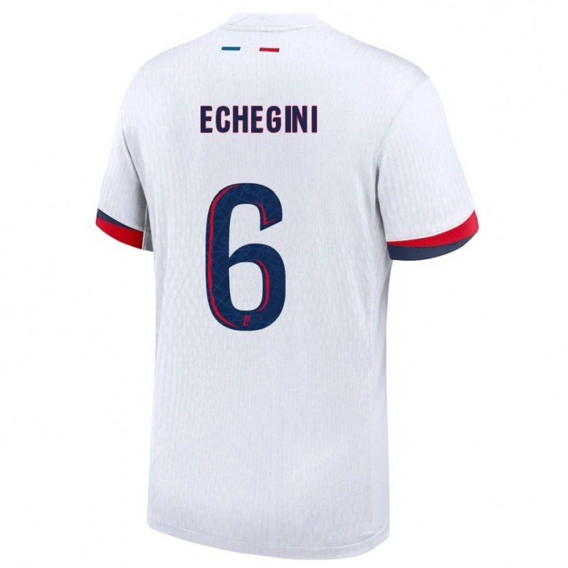 Danxen Mujer Camiseta Joe Echegini #6 Blanco Rojo 2ª Equipación 2025/26 La Camisa México