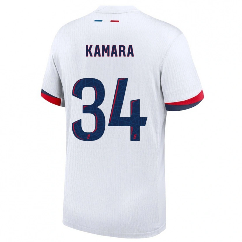 Danxen Mujer Camiseta Noham Kamara #34 Blanco Rojo 2ª Equipación 2025/26 La Camisa México