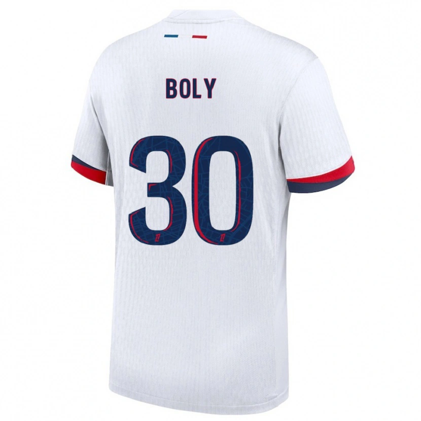 Danxen Mujer Camiseta David Boly #30 Blanco Rojo 2ª Equipación 2025/26 La Camisa México