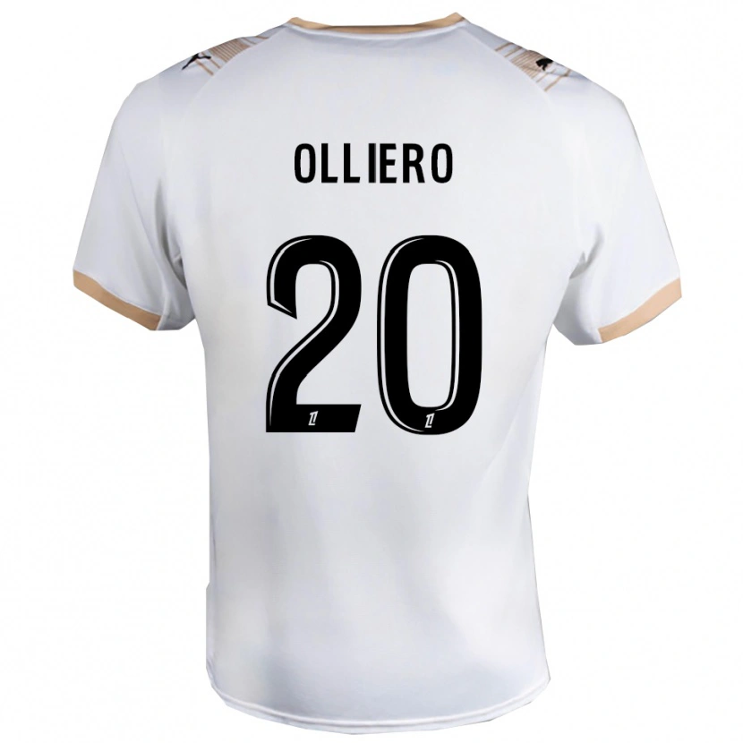 Danxen Mujer Camiseta Alexandre Olliero #20 Blanco Negro 2ª Equipación 2025/26 La Camisa México