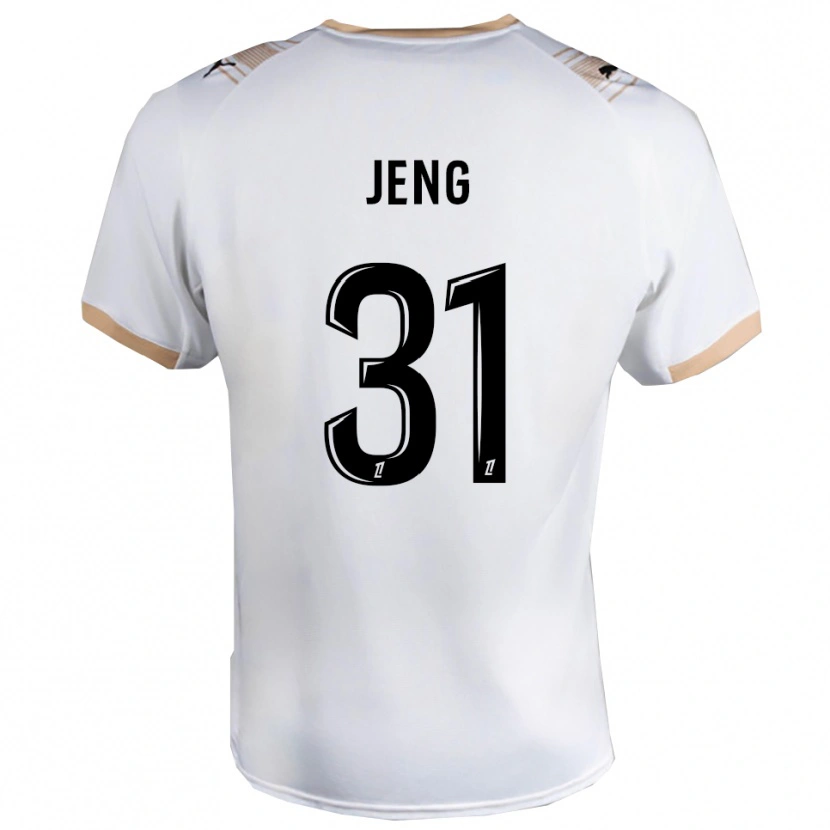 Danxen Mujer Camiseta Malcolm Jeng #31 Blanco Negro 2ª Equipación 2025/26 La Camisa México