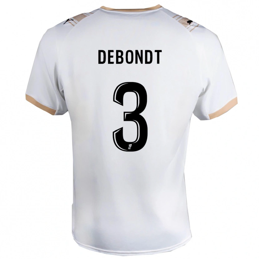 Danxen Mujer Camiseta Maël Debondt #3 Blanco Negro 2ª Equipación 2025/26 La Camisa México