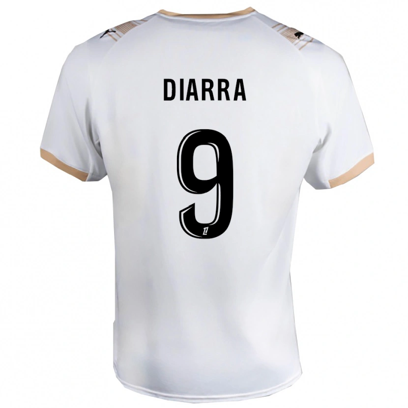 Danxen Mujer Camiseta Thiemoko Diarra #9 Blanco Negro 2ª Equipación 2025/26 La Camisa México