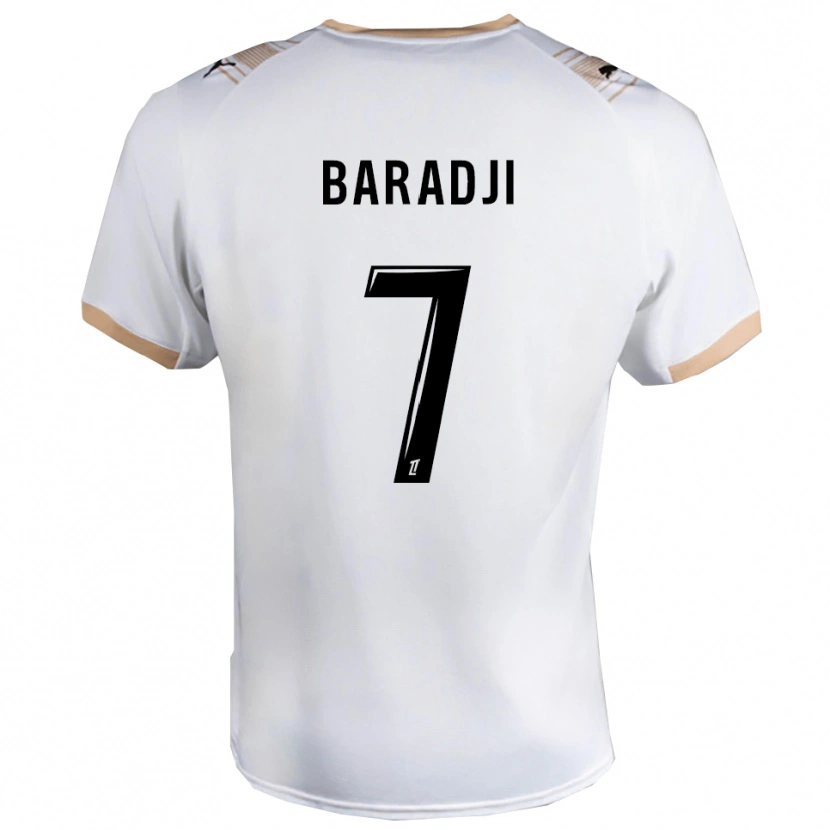 Danxen Mujer Camiseta Adama Baradji #7 Blanco Negro 2ª Equipación 2025/26 La Camisa México