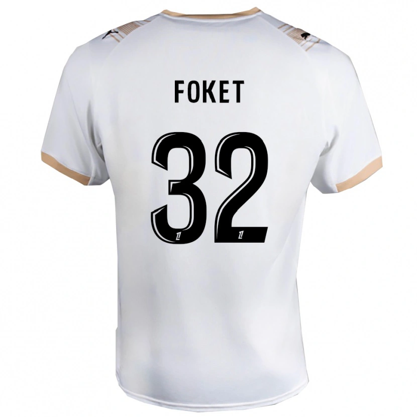 Danxen Mujer Camiseta Thomas Foket #32 Blanco Negro 2ª Equipación 2025/26 La Camisa México