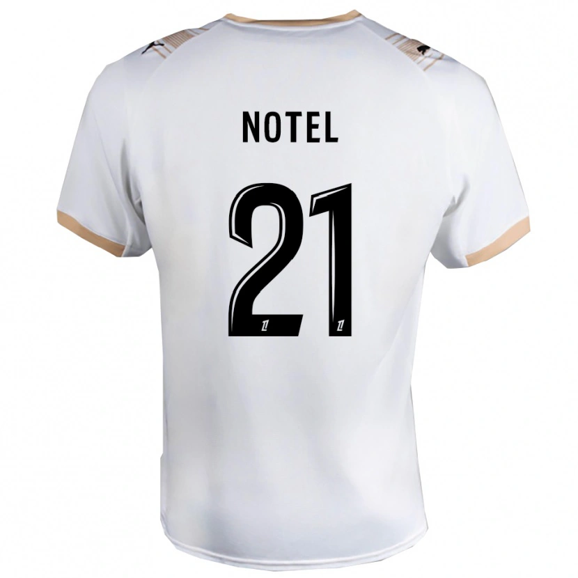 Danxen Mujer Camiseta Léa Notel #21 Blanco Negro 2ª Equipación 2025/26 La Camisa México