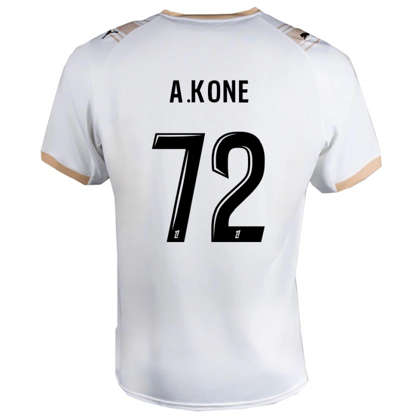 Danxen Mujer Camiseta Amadou Koné #72 Blanco Negro 2ª Equipación 2025/26 La Camisa México