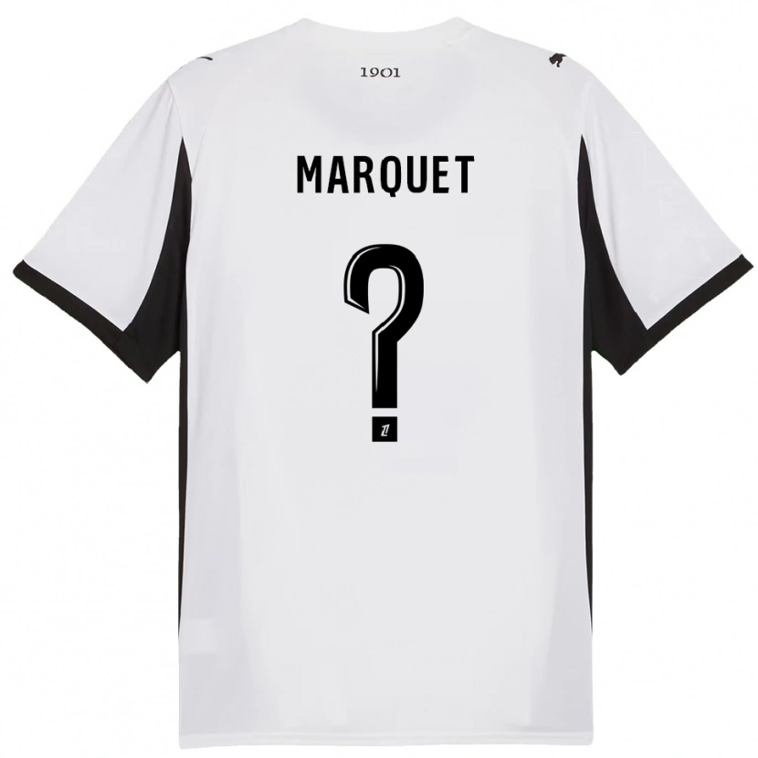 Danxen Mujer Camiseta Pacôme Marquet #0 Blanco Negro 2ª Equipación 2025/26 La Camisa México