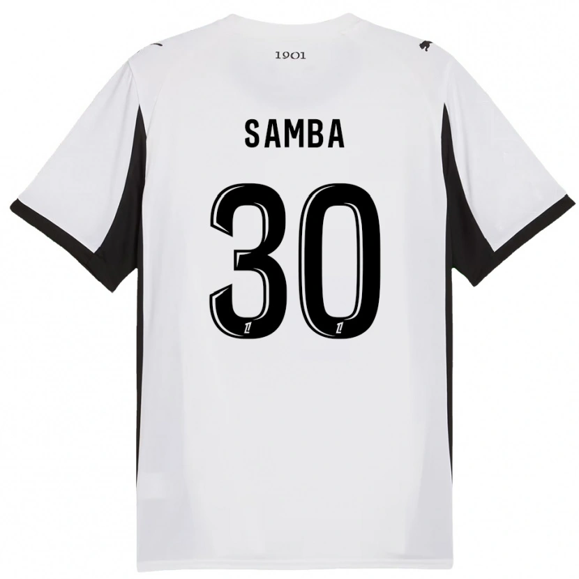 Danxen Mujer Camiseta Brice Samba #30 Blanco Negro 2ª Equipación 2025/26 La Camisa México