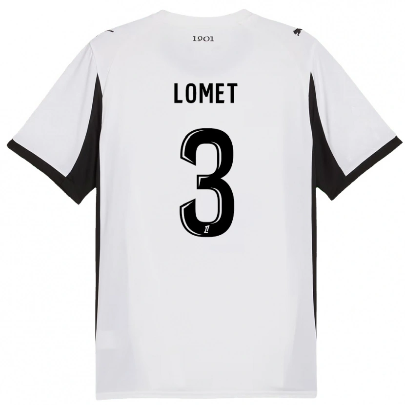 Danxen Mujer Camiseta Ruben Lomet #3 Blanco Negro 2ª Equipación 2025/26 La Camisa México