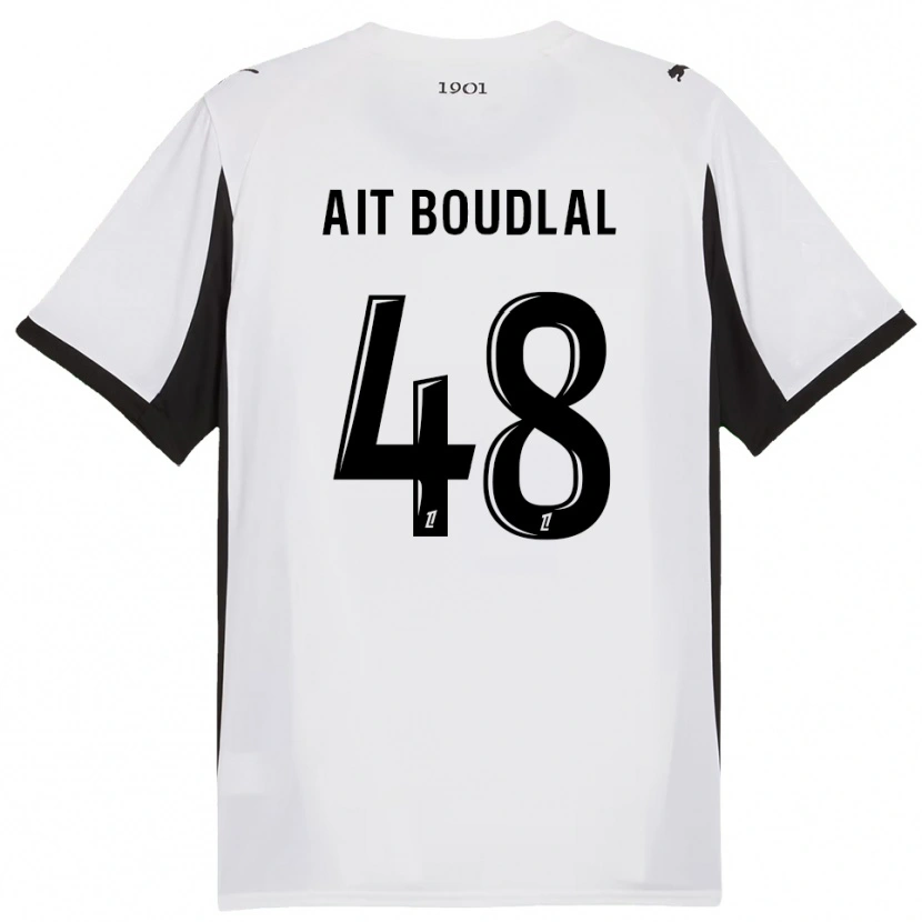 Danxen Mujer Camiseta Abdelhamid Ait Boudlal #48 Blanco Negro 2ª Equipación 2025/26 La Camisa México