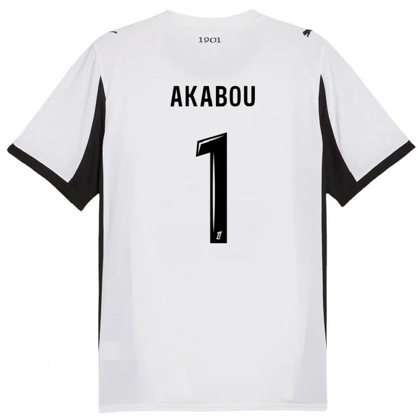Danxen Mujer Camiseta Ayoub Akabou #1 Blanco Negro 2ª Equipación 2025/26 La Camisa México