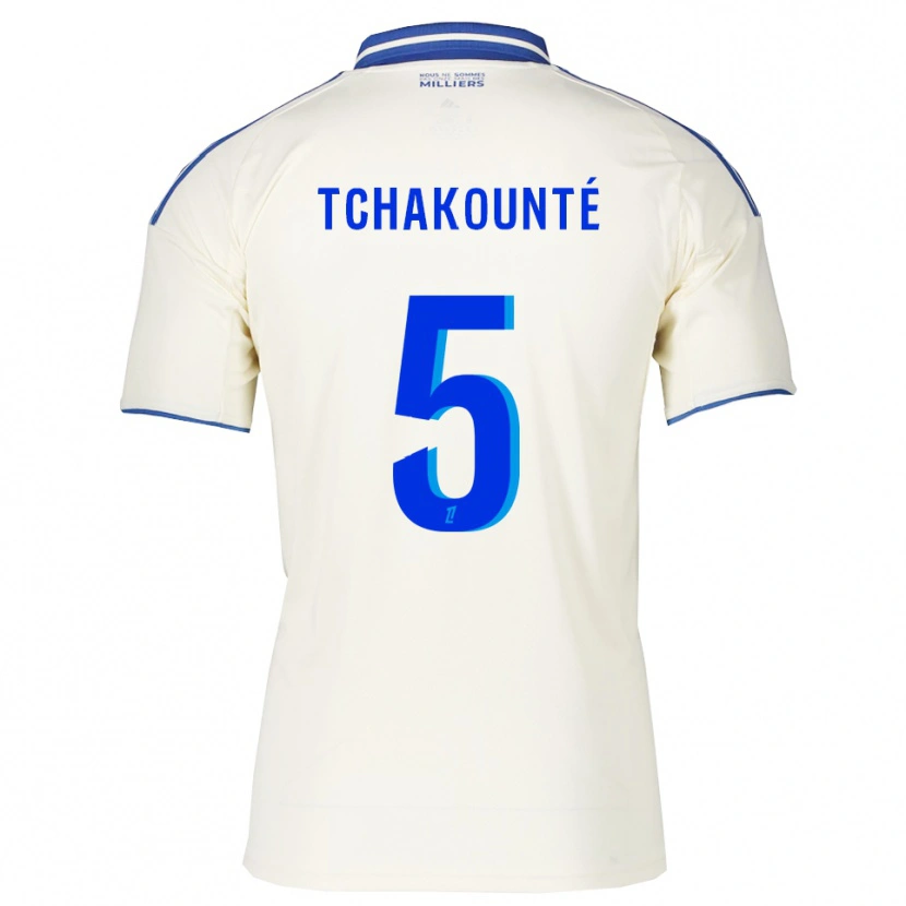 Danxen Mujer Camiseta Anaëlle Tchakounté #5 Champán Azul 2ª Equipación 2025/26 La Camisa México