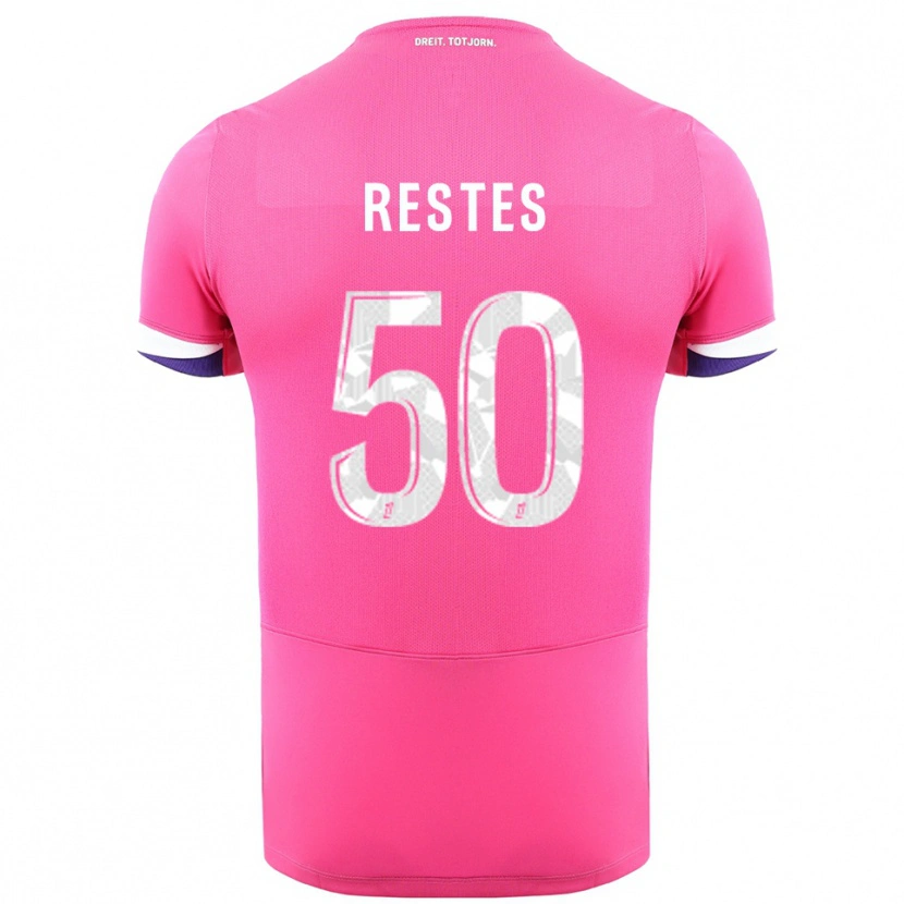 Danxen Mujer Camiseta Guillaume Restes #50 Rosa Blanco 2ª Equipación 2025/26 La Camisa México