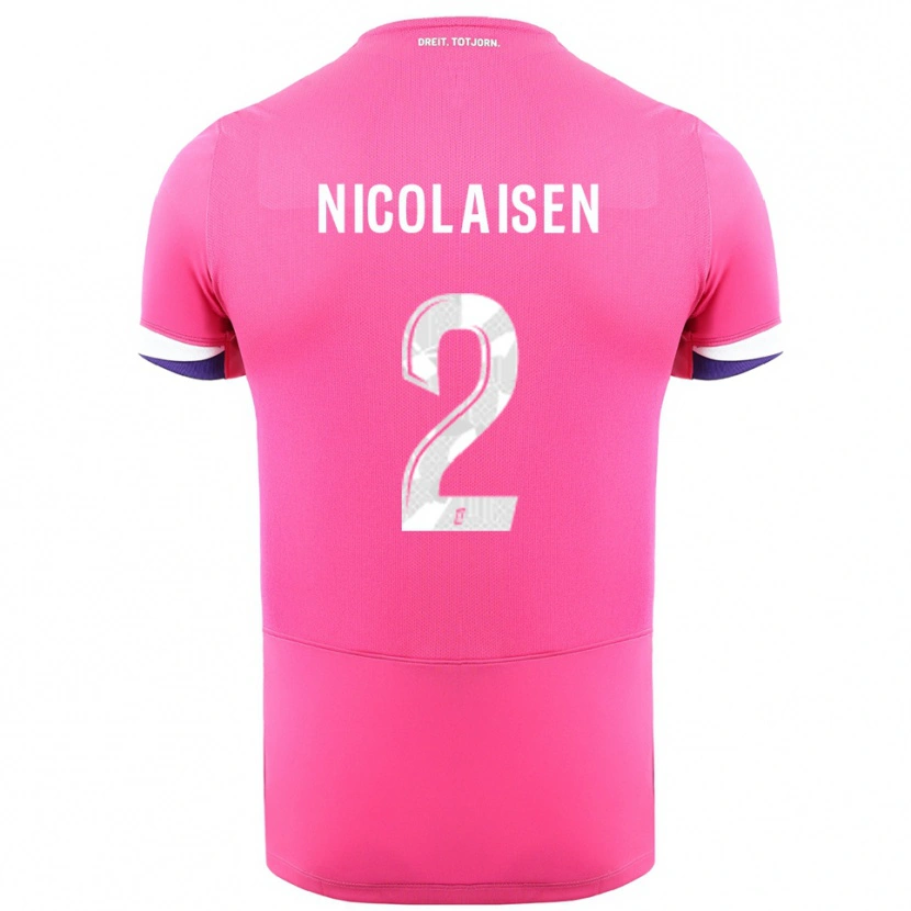Danxen Mujer Camiseta Rasmus Nicolaisen #2 Rosa Blanco 2ª Equipación 2025/26 La Camisa México