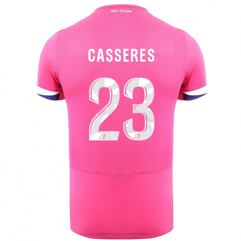 Danxen Mujer Camiseta Cristian Cásseres Jr. #23 Rosa Blanco 2ª Equipación 2025/26 La Camisa México
