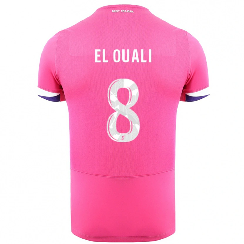 Danxen Mujer Camiseta Adam El Ouali #8 Rosa Blanco 2ª Equipación 2025/26 La Camisa México