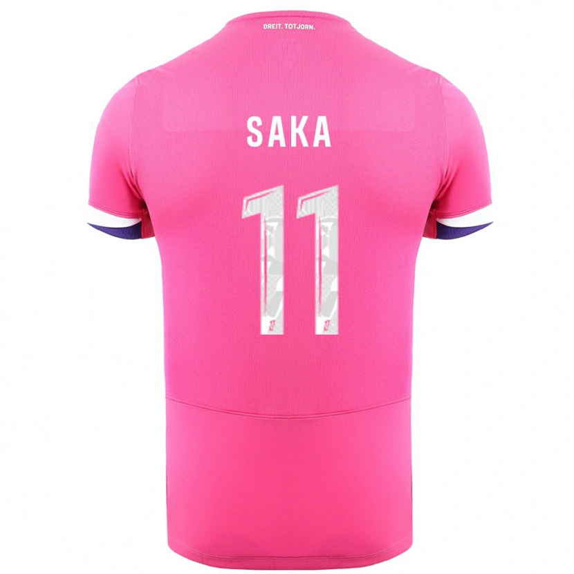 Danxen Mujer Camiseta Mathis Saka #11 Rosa Blanco 2ª Equipación 2025/26 La Camisa México