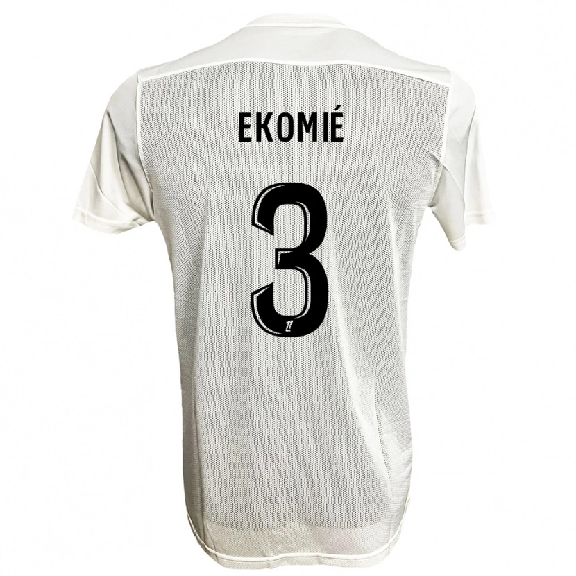 Danxen Mujer Camiseta Jacques Ekomié #3 Negro Blanco 2ª Equipación 2025/26 La Camisa México