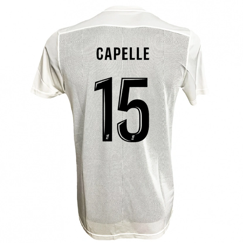 Danxen Mujer Camiseta Pierrick Capelle #15 Negro Blanco 2ª Equipación 2025/26 La Camisa México