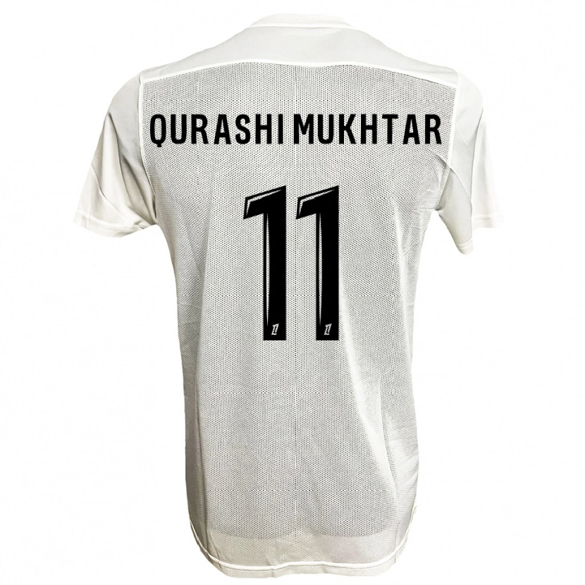 Danxen Mujer Camiseta Awab Qurashi Mukhtar #11 Negro Blanco 2ª Equipación 2025/26 La Camisa México