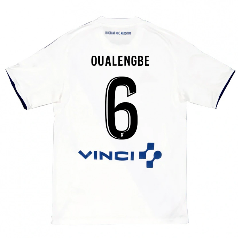Danxen Mujer Camiseta Gabriel Oualengbe #6 Blanco Azul 2ª Equipación 2025/26 La Camisa México
