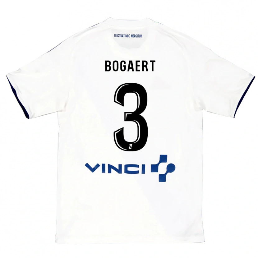 Danxen Mujer Camiseta Lou Bogaert #3 Blanco Azul 2ª Equipación 2025/26 La Camisa México
