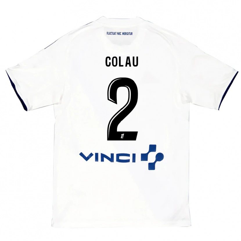 Danxen Mujer Camiseta Dimitri Colau #2 Blanco Azul 2ª Equipación 2025/26 La Camisa México