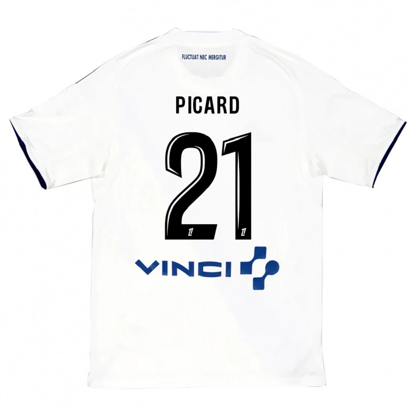 Danxen Mujer Camiseta Océane Picard #21 Blanco Azul 2ª Equipación 2025/26 La Camisa México