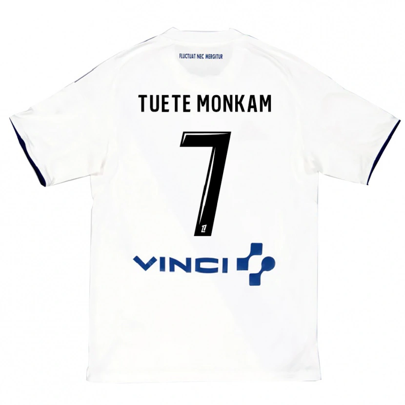 Danxen Mujer Camiseta Malcolm Tuete Monkam #7 Blanco Azul 2ª Equipación 2025/26 La Camisa México