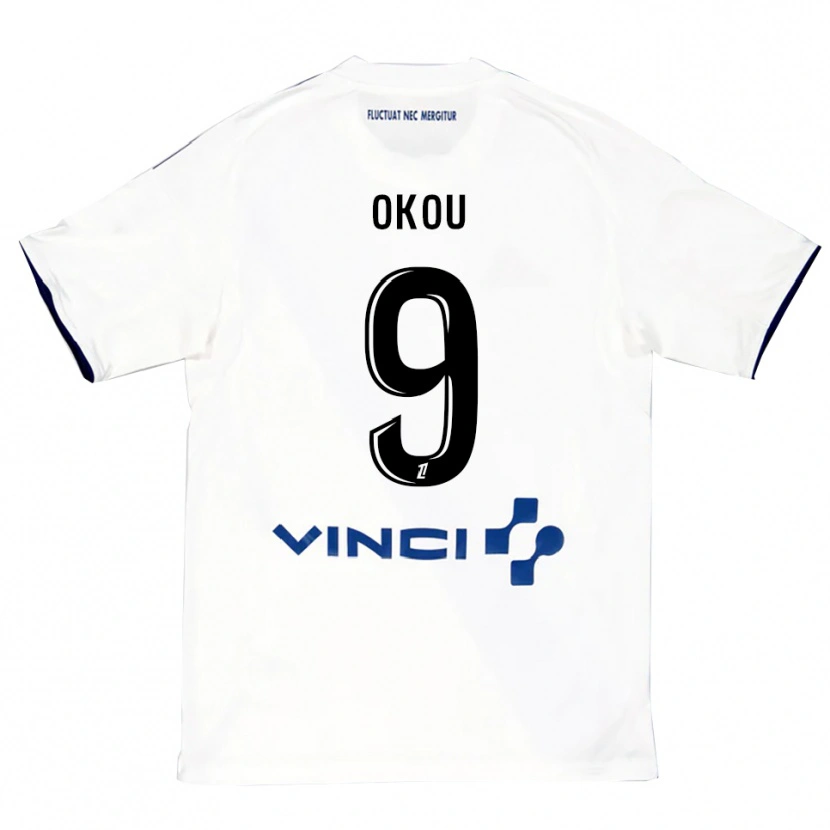Danxen Mujer Camiseta Christ Okou #9 Blanco Azul 2ª Equipación 2025/26 La Camisa México