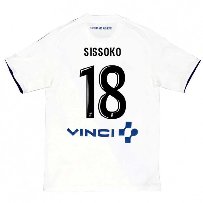 Danxen Mujer Camiseta Omar Sissoko #18 Blanco Azul 2ª Equipación 2025/26 La Camisa México