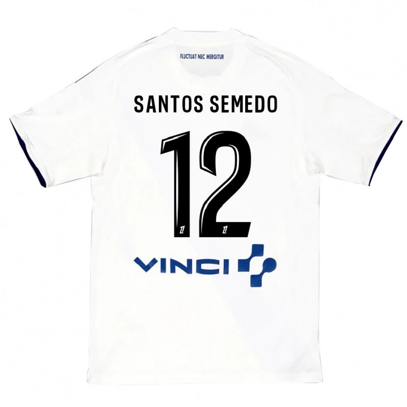 Danxen Mujer Camiseta Ilyes Dos Santos Semedo #12 Blanco Azul 2ª Equipación 2025/26 La Camisa México