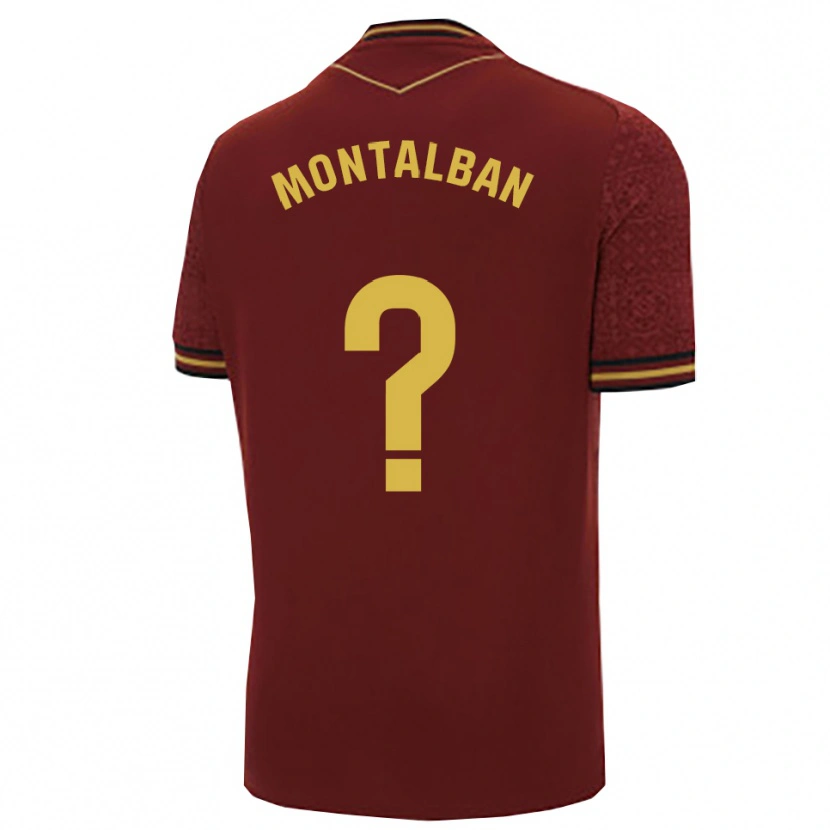 Danxen Mujer Camiseta Sergio Montalbán #0 Burdeos Oro 2ª Equipación 2025/26 La Camisa México